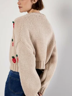 Apricot Pullover & Strickjacken*Damen Strickjacke beige uni