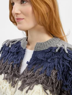 Rich & Royal Pullover & Strickjacken*Damen Strickjacke blau grau gestreift