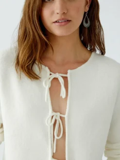 Oui Pullover & Strickjacken*Damen Strickjacke beige uni