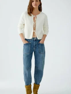 Oui Pullover & Strickjacken*Damen Strickjacke beige uni