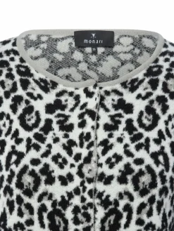 Monari Pullover & Strickjacken*Damen Strickjacke ecru schwarz gemustert