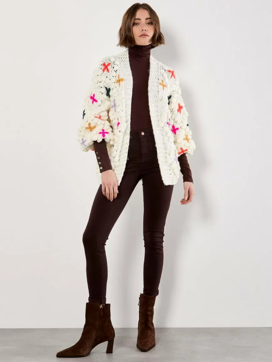 Apricot Pullover & Strickjacken*Damen Strickjacke beige uni