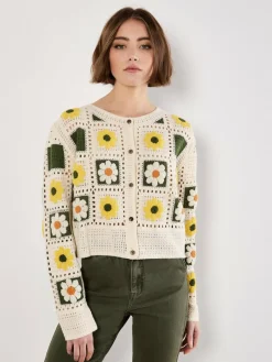 Apricot Pullover & Strickjacken*Damen Strickjacke gelb bedruckt