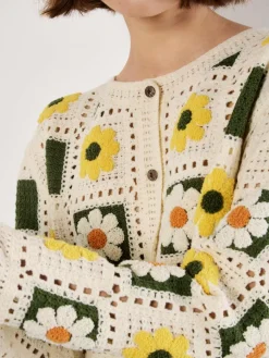 Apricot Pullover & Strickjacken*Damen Strickjacke gelb bedruckt