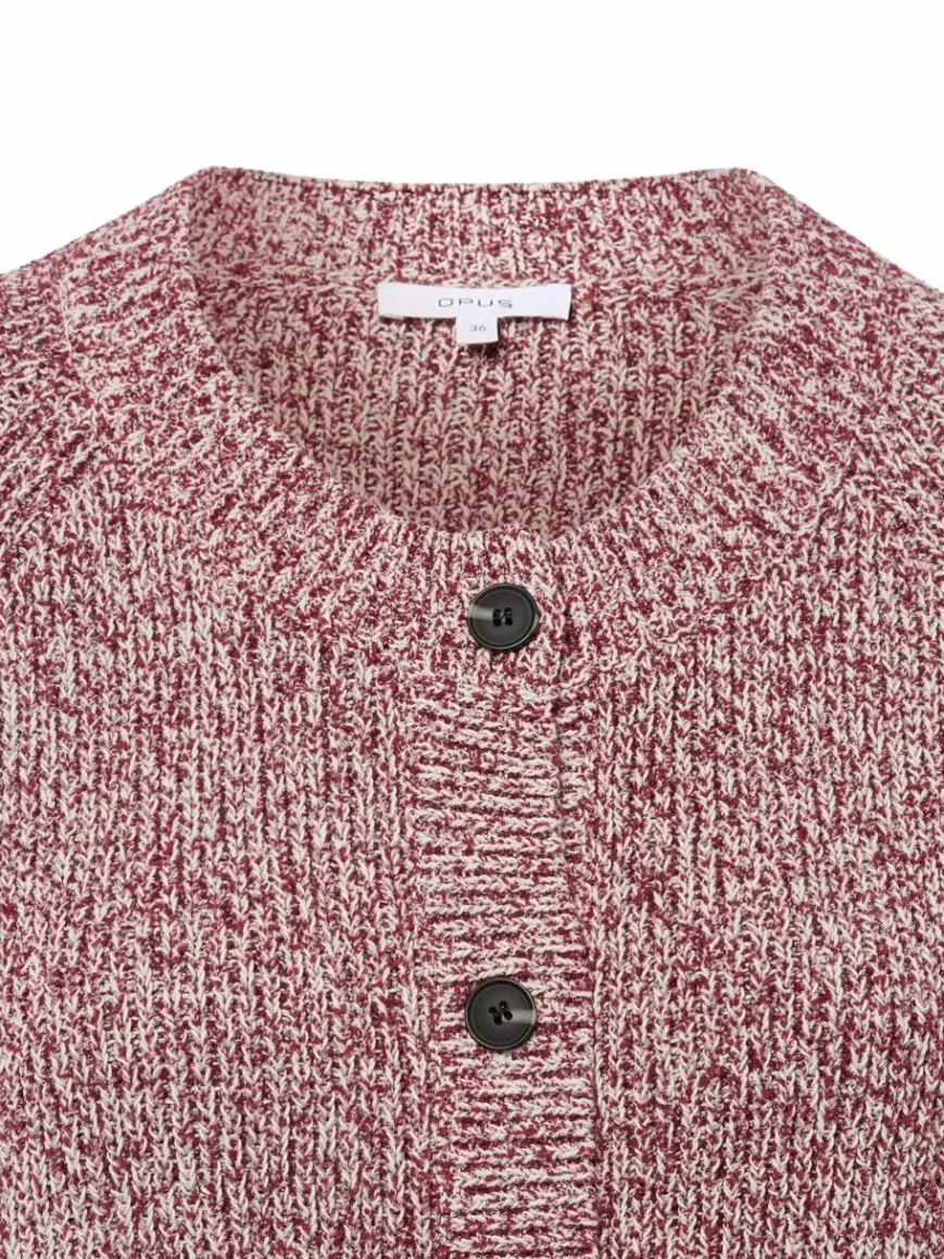 Opus Pullover & Strickjacken*Damen Strickjacke - Dacki aubergine ecru meliert