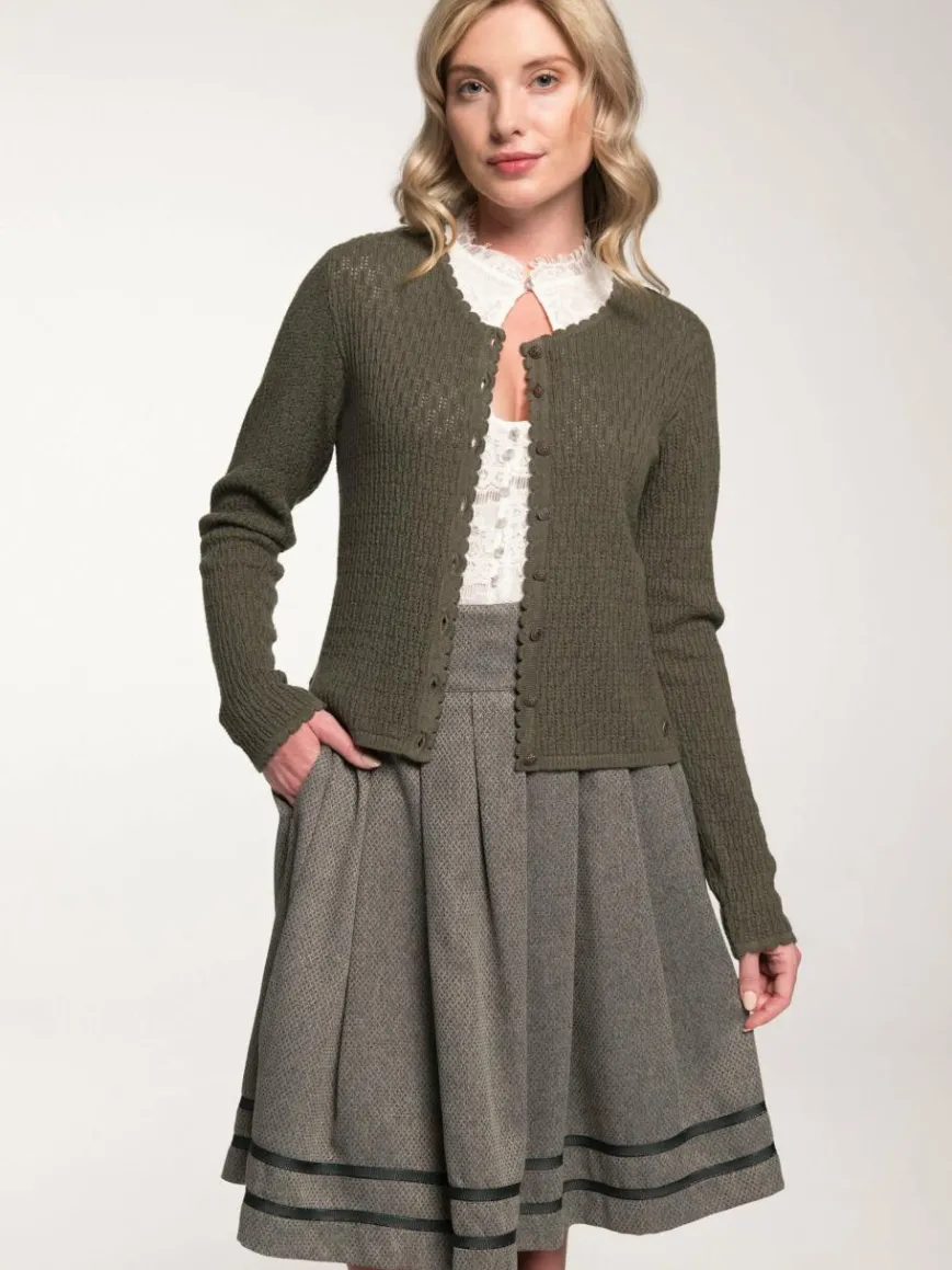 Spieth & Wenksy Pullover & Strickjacken*Damen Strickjacke - Gertrud oliv uni