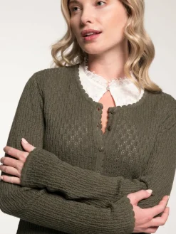 Spieth & Wenksy Pullover & Strickjacken*Damen Strickjacke - Gertrud oliv uni