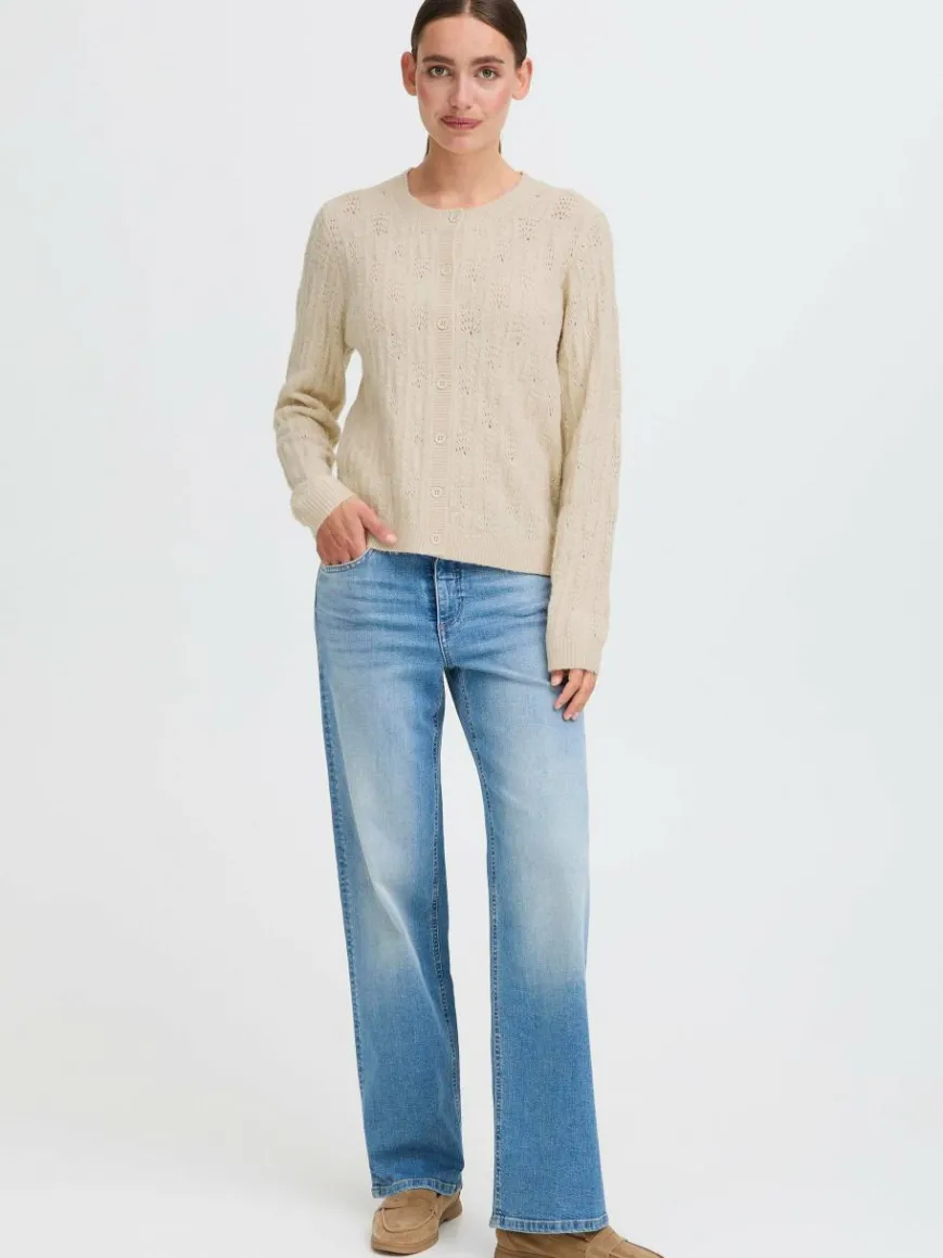 OXMO Pullover & Strickjacken*Damen Strickjacke - OXFSINVA beige uni