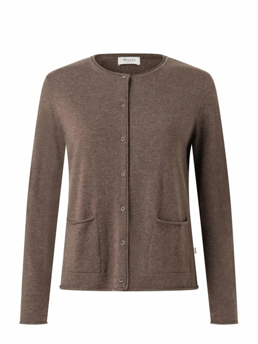 MAERZ Pullover & Strickjacken*Damen Strickjacke aus Merino braun meliert