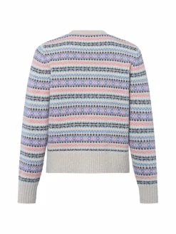 MAERZ Pullover & Strickjacken*Damen Strickjacke aus Merinowolle beige mehrfarbig gemustert