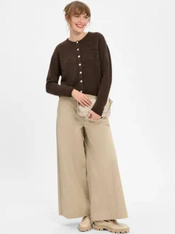 american vintage Pullover & Strickjacken*Damen Strickjacke mit Alpaka-Anteil - Vito schoko uni