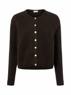 american vintage Pullover & Strickjacken*Damen Strickjacke mit Alpaka-Anteil - Vito schoko uni