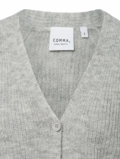 comma casual identity Pullover & Strickjacken*Damen Strickjacke mit Alpaka-Anteil hellgrau meliert
