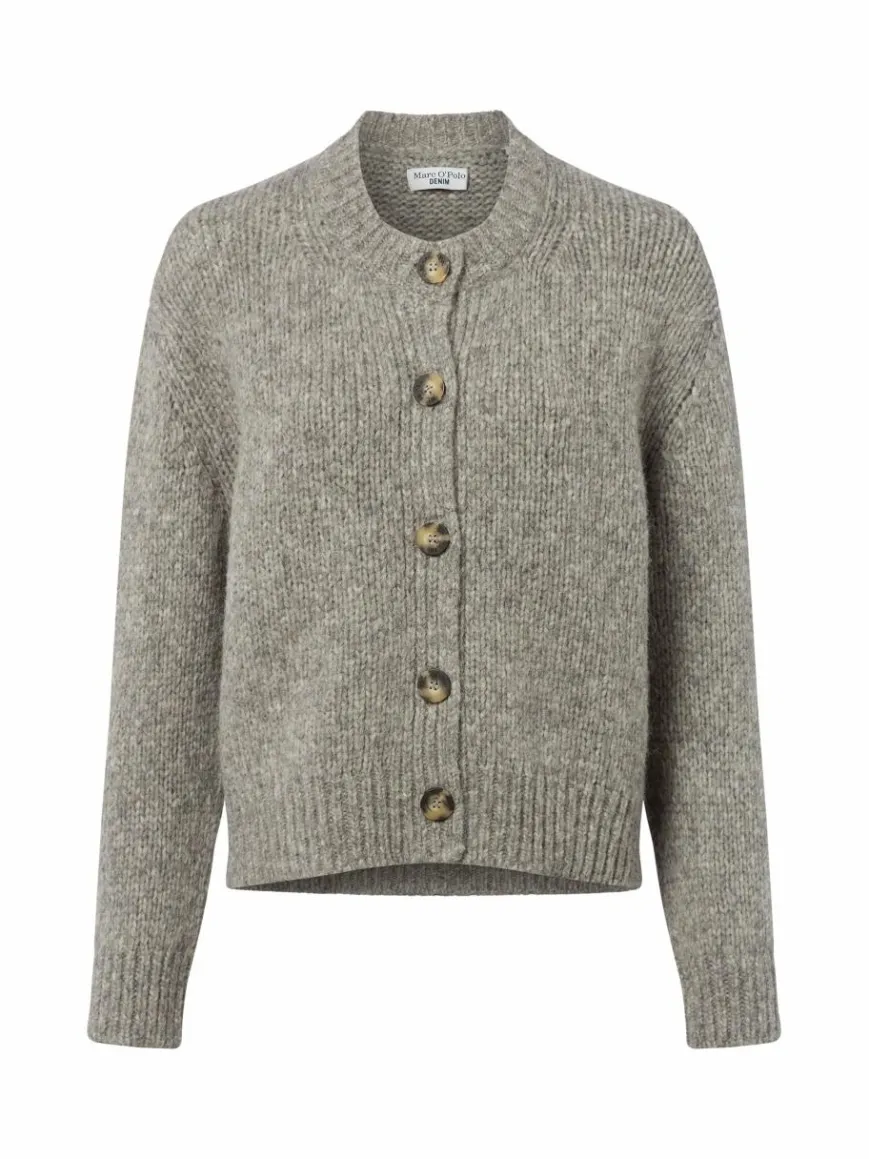 Marc O'Polo Denim Pullover & Strickjacken*Damen Strickjacke mit Alpaka-Anteil grau hellgrau meliert