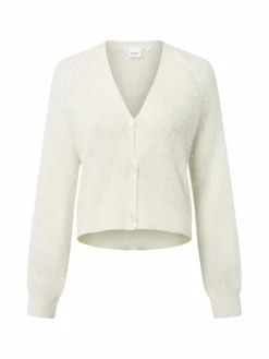 comma casual identity Pullover & Strickjacken*Damen Strickjacke mit Alpaka-Anteil ecru uni