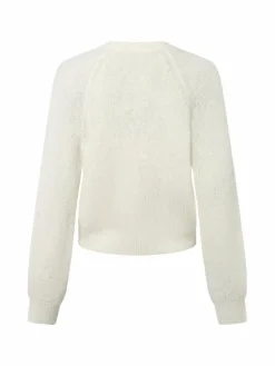 comma casual identity Pullover & Strickjacken*Damen Strickjacke mit Alpaka-Anteil ecru uni