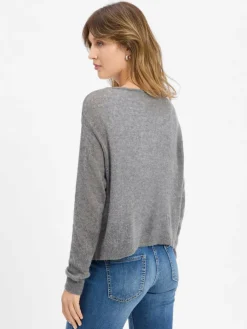 american vintage Pullover & Strickjacken*Damen Strickjacke mit Cashmere-Anteil - Dumy grau meliert