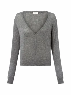 american vintage Pullover & Strickjacken*Damen Strickjacke mit Cashmere-Anteil - Dumy grau meliert