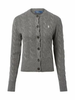 Polo Ralph Lauren Pullover & Strickjacken*Damen Strickjacke mit Cashmere-Anteil grau meliert