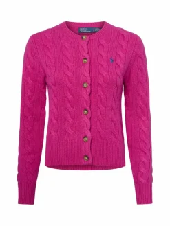 Polo Ralph Lauren Pullover & Strickjacken*Damen Strickjacke mit Cashmere-Anteil fuchsia uni