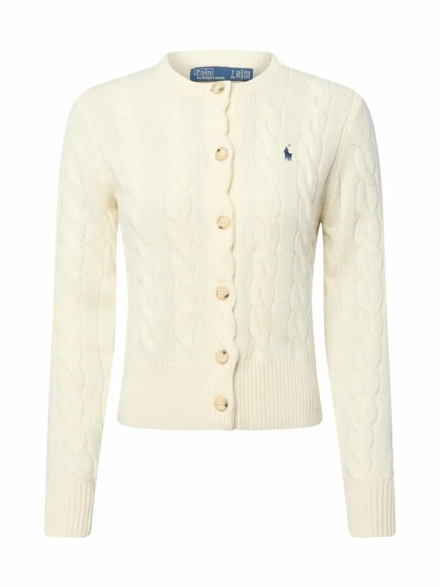 Polo Ralph Lauren Pullover & Strickjacken*Damen Strickjacke mit Cashmere-Anteil ecru uni