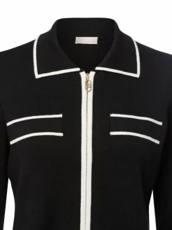 Liu Jo Collection Pullover & Strickjacken*Damen Strickjacke mit Seidenanteil - Maglia zippata schwarz weiß uni