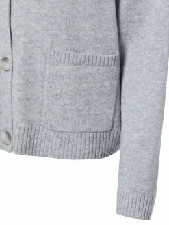 comma Pullover & Strickjacken*Damen Strickjacke mit Woll-Anteil hellgrau meliert