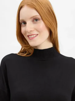 comma Kleider*Damen Strickkleid schwarz uni