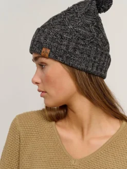 OXMO Mützen & Hüte*Damen Strickmütze - OXPom schwarz meliert