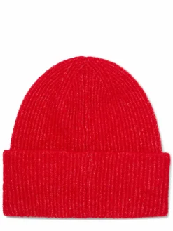 Samsøe Samsøe Mützen & Hüte*Damen Strickmütze mit Alpaka- und Merino-Anteil - Nor rot uni