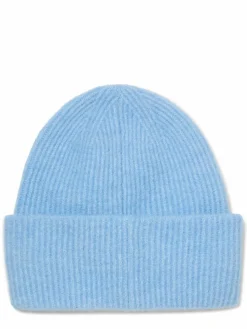 Samsøe Samsøe Mützen & Hüte*Damen Strickmütze mit Alpaka- und Merino-Anteil - Nor hellblau uni