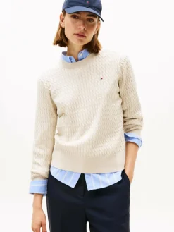 Tommy Hilfiger Pullover & Strickjacken*Damen Strickpullover beige meliert