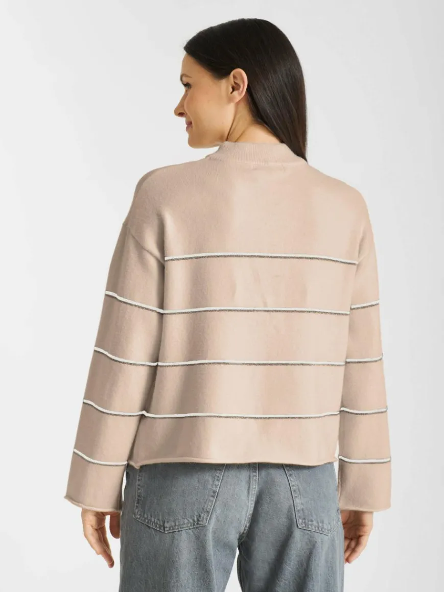 Frieda & Freddies Pullover & Strickjacken*Damen Strickpullover beige gestreift