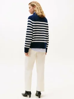 Tommy Hilfiger Pullover & Strickjacken*Damen Strickpullover marine ecru gestreift