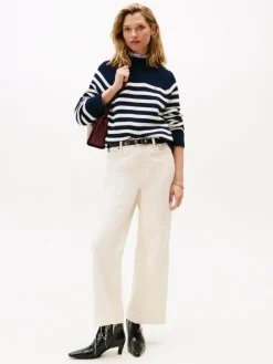 Tommy Hilfiger Pullover & Strickjacken*Damen Strickpullover marine ecru gestreift