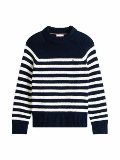 Tommy Hilfiger Pullover & Strickjacken*Damen Strickpullover marine ecru gestreift