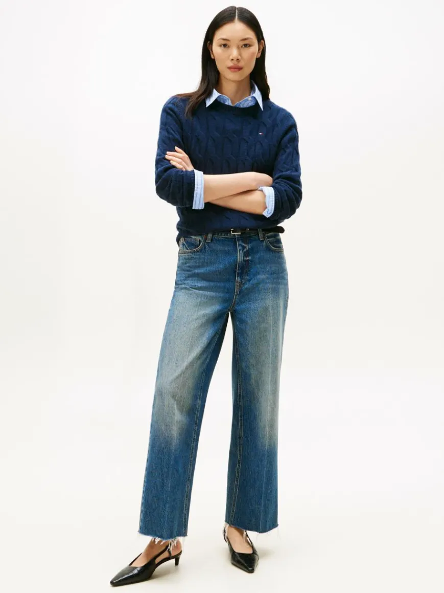 Tommy Hilfiger Pullover & Strickjacken*Damen Strickpullover marine strukturiert