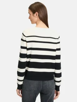 Betty & Co Pullover & Strickjacken*Damen Strickpullover schwarz mehrfarbig gestreift