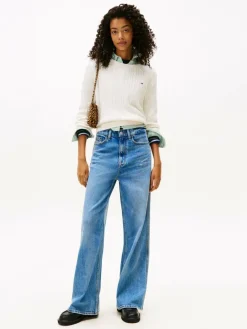 Tommy Jeans Pullover & Strickjacken*Damen Strickpullover ecru strukturiert