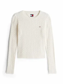 Tommy Jeans Pullover & Strickjacken*Damen Strickpullover ecru strukturiert