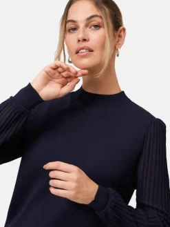 zero Pullover & Strickjacken*Damen Strickpullover blau uni