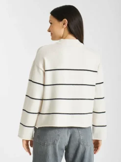 Frieda & Freddies Pullover & Strickjacken*Damen Strickpullover weiß gestreift
