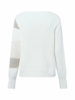 Monari Pullover & Strickjacken*Damen Strickpullover ecru mehrfarbig uni