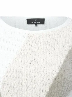 Monari Pullover & Strickjacken*Damen Strickpullover ecru mehrfarbig uni