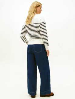 Tommy Hilfiger Pullover & Strickjacken*Damen Strickpullover ecru marine gestreift