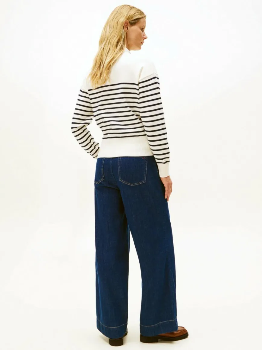 Tommy Hilfiger Pullover & Strickjacken*Damen Strickpullover ecru marine gestreift