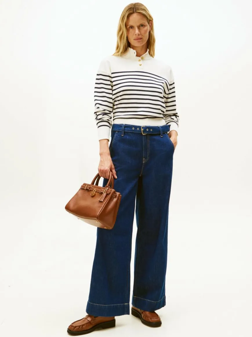 Tommy Hilfiger Pullover & Strickjacken*Damen Strickpullover ecru marine gestreift