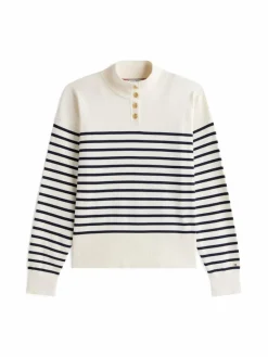 Tommy Hilfiger Pullover & Strickjacken*Damen Strickpullover ecru marine gestreift