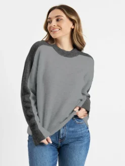 Frieda & Freddies Pullover & Strickjacken*Damen Strickpullover grau uni