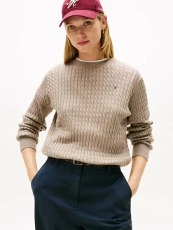 Tommy Hilfiger Pullover & Strickjacken*Damen Strickpullover taupe meliert